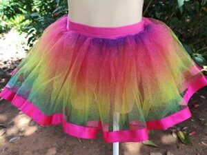 Saia Tule ( Saia Thuthu) com Organza - Infantil - cód 1105 - Várias Cores